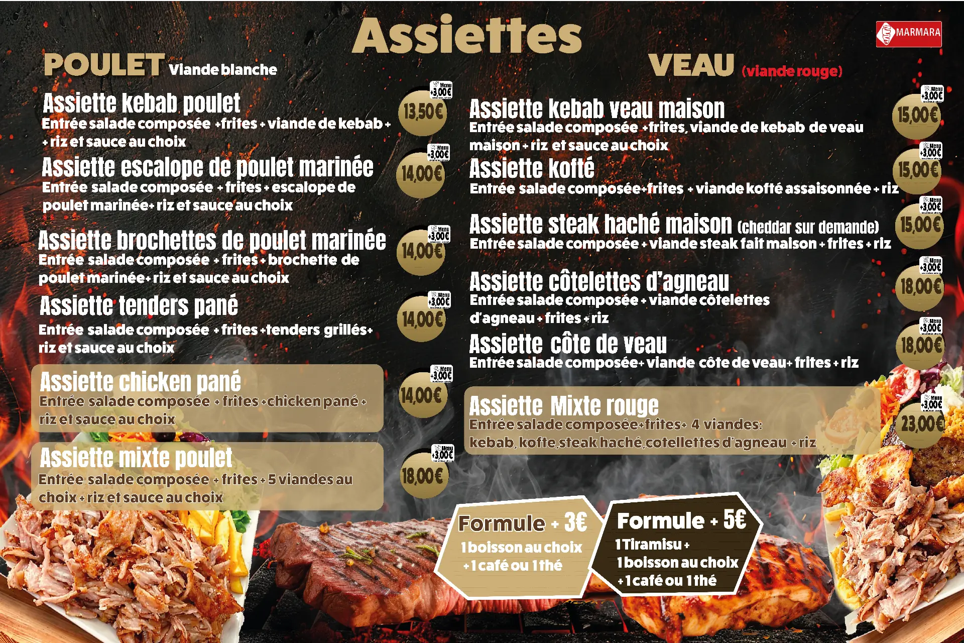 Assiettes Poulet & Veau